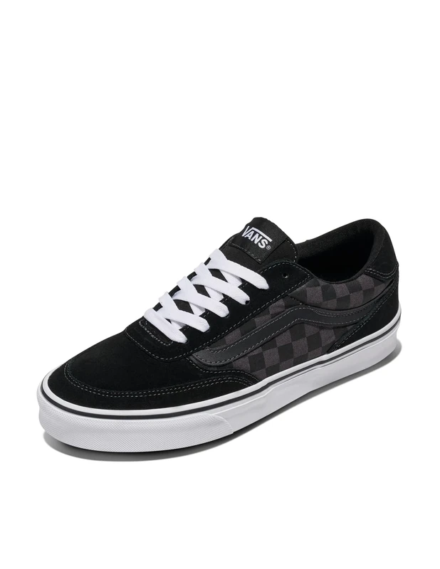 Vans Men's Brooklyn LS Sneakers Checkerboard Black and Asphalt 14