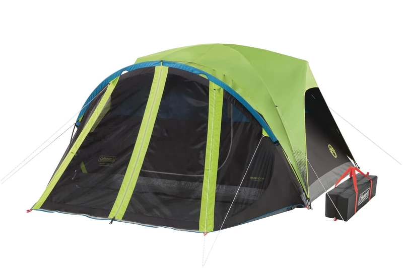 Coleman Carlsbad Dark Room Tent with Screened Porch, 4/6 Person Tent Blocks 90% of Sunlight to Keep Inside Cool, Weatherproof Shelter with Easy Setup, Made of PFAS-Free Materials