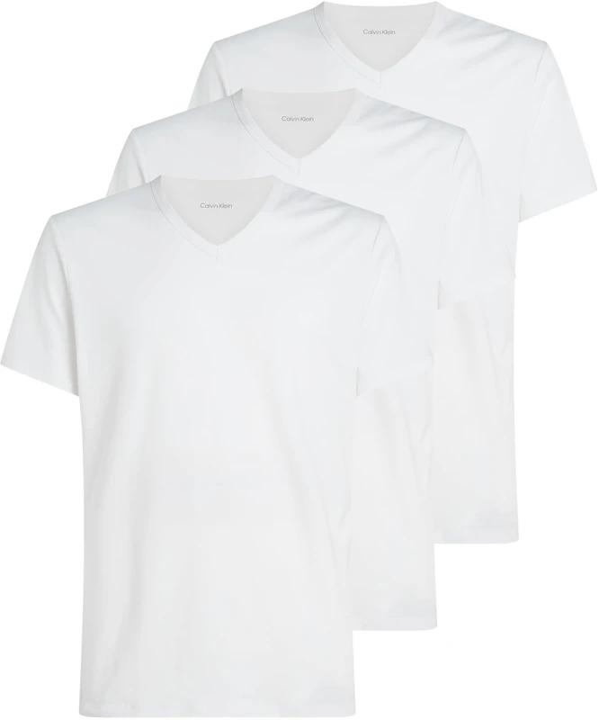 Calvin Klein Men’s 3 Pack Short Sleeve V-Neck T-Shirts, White (White, White, White), XXL