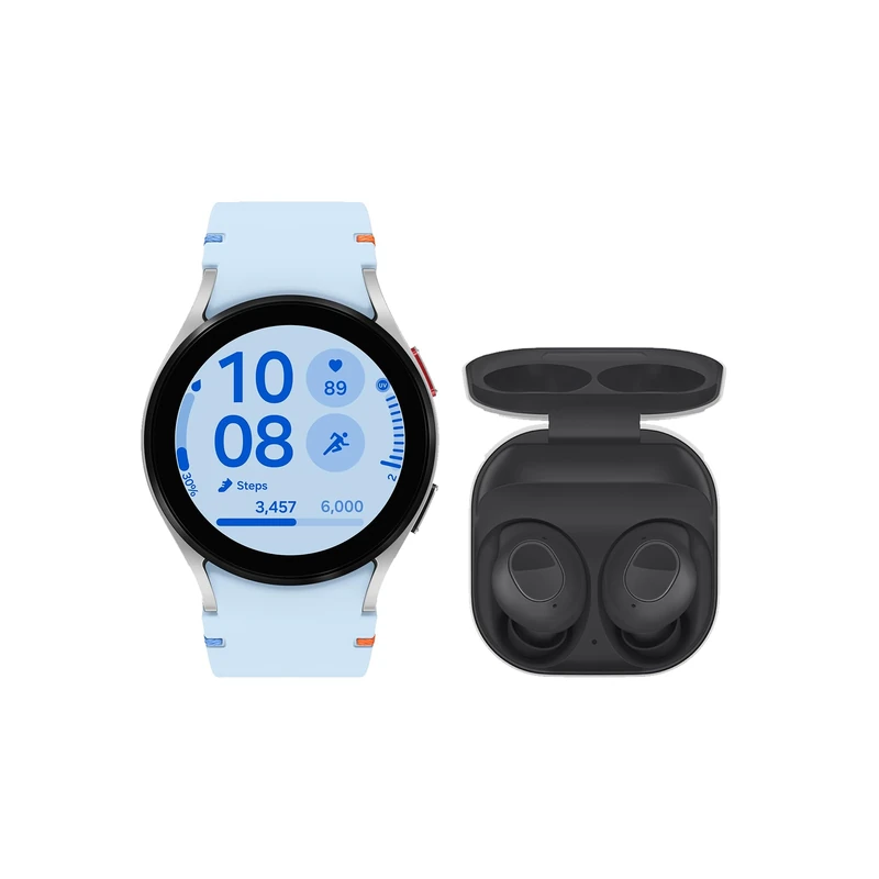 Samsung Galaxy Watch FE, Smart Watch, Bluetooth, 40mm, Silver, 3 Year Manufacturer Extended Warranty with Galaxy Buds FE Wireless Earbuds, Graphite, 2 Year Manufacturer Extended Warranty (UK Version)