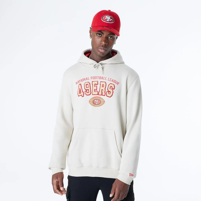 New Era Cap Nfl 3rd Down Hooded Pullover San Francisco 49ers Classic Stone Official Team Color Unisex