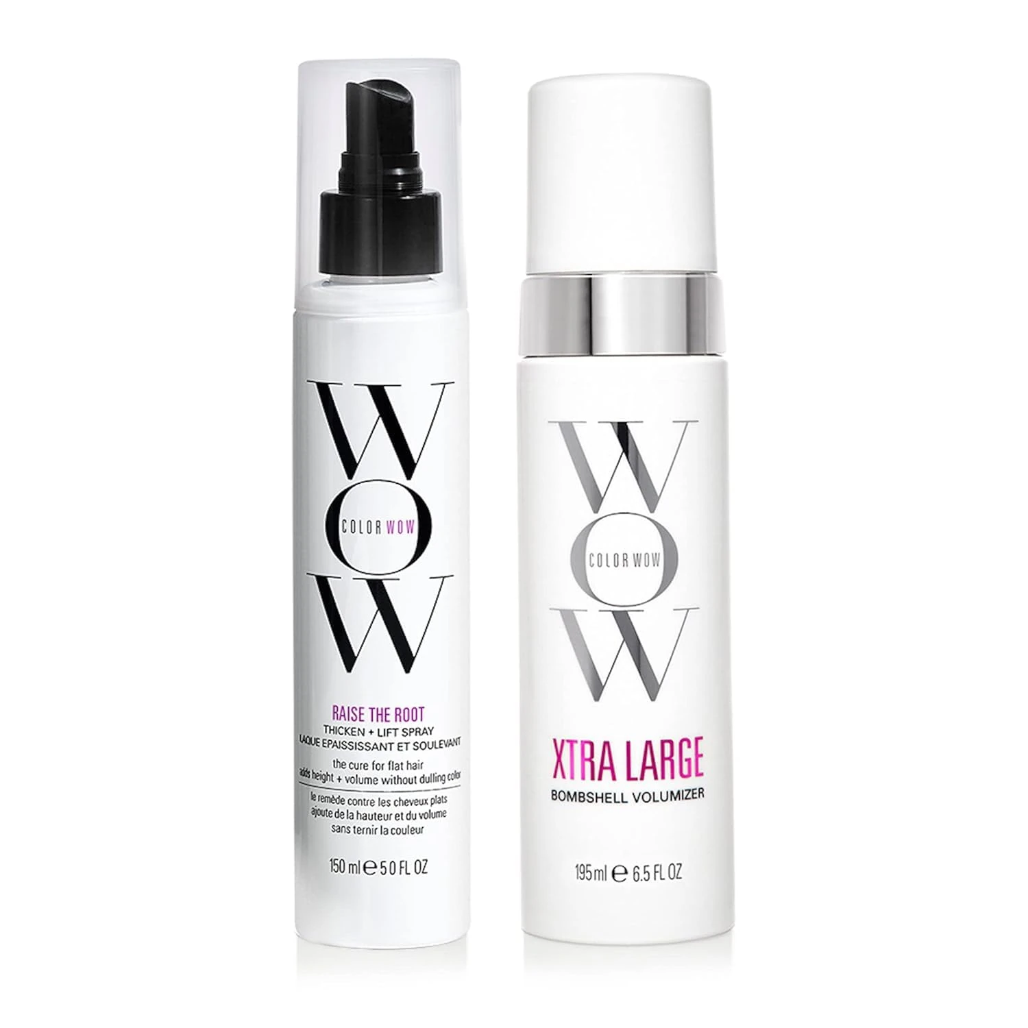 COLOR WOW Va-Va-Volume Bundle - Ultimate Volumizing Duo for Fine, Thin, Limp Hair. Raise the Root Creates All-Day Lift at Roots While Xtra Large Adds Weightless Mass for Thick, Glossy Hair