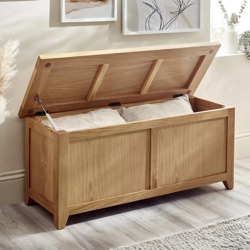 Julian Bowen Mallory Storage Bench, Oak, 105 x 40cm