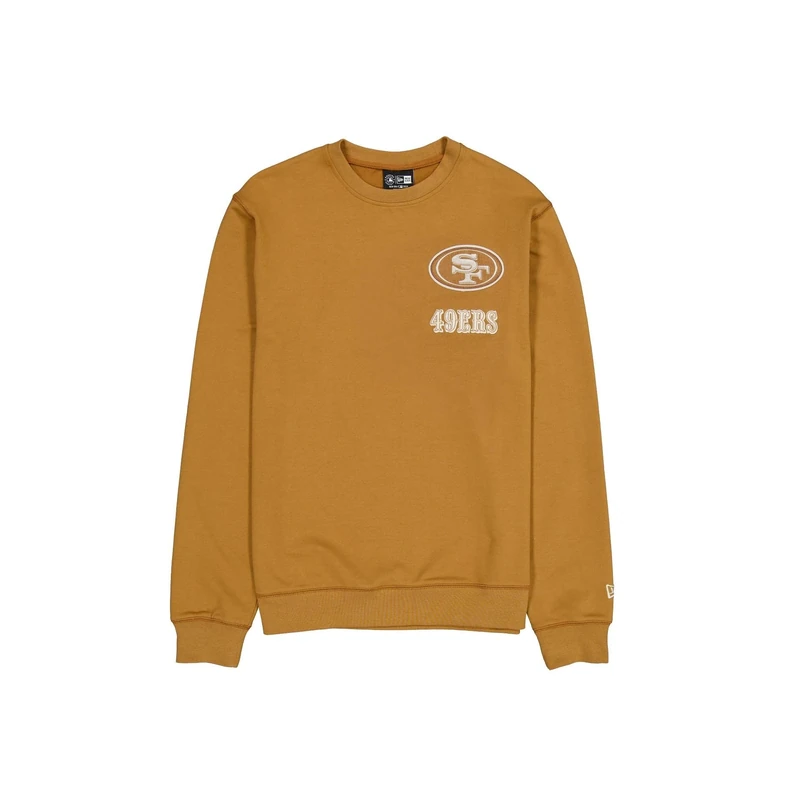 San Francisco 49ers New Era Cap Nfl Logo Select Crew Neck Sweater Light Bronze Unisex