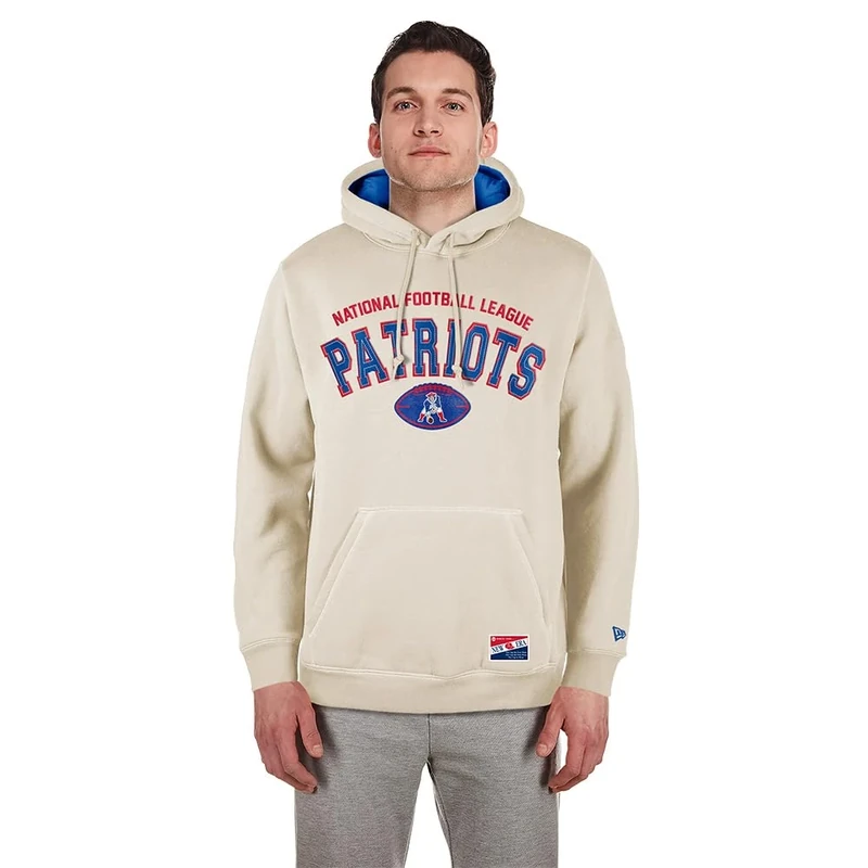 New Era Cap Nfl 3rd Down Hooded Pullover New England Patriots Classic Stone Official Team Color Unisex