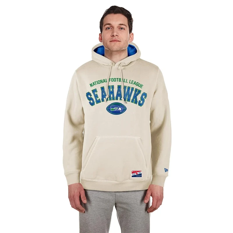 Seattle Seahawks New Era Cap Nfl 3rd Down Hooded Pullover Classic Stone Official Team Color Unisex