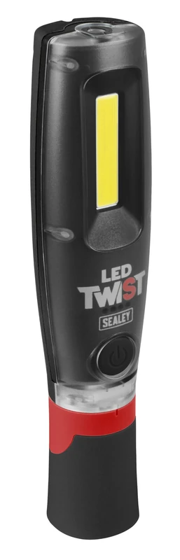 Sealey LED Twist Rechargeable Inspection Light, 16W COB LED & 1W SMD, 2000lm, Rotating Magnetic Base - LED2001, Grey