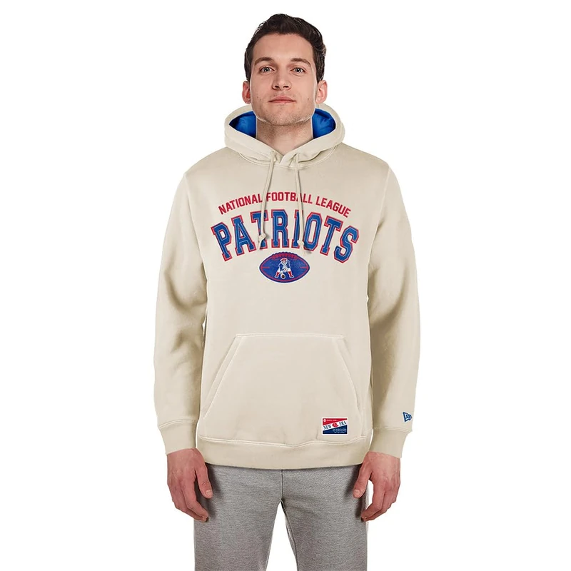 New Era Cap Nfl 3rd Down Hooded Pullover New England Patriots Classic Stone Official Team Color Unisex