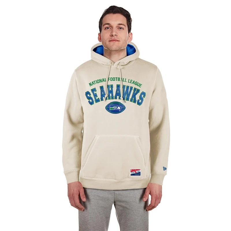 New Era Cap Nfl 3rd Down Hooded Pullover Seattle Seahawks Classic Stone Official Team Color Unisex
