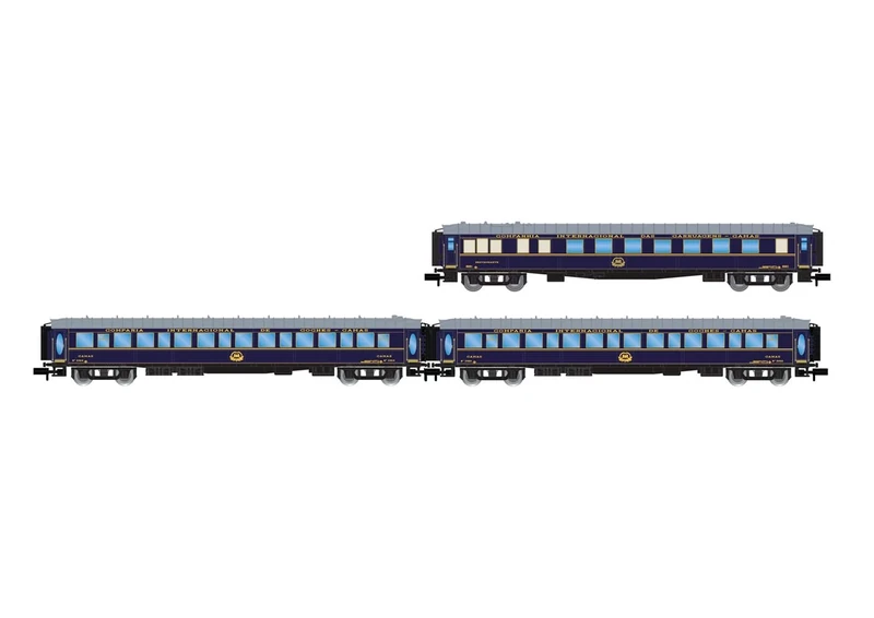 Arnold HN4461 RENFE 3-unit set CIWL Castellano Expreso restaurant car 2 x Lx sleeping coaches ep IV Rolling Stock - Coaches