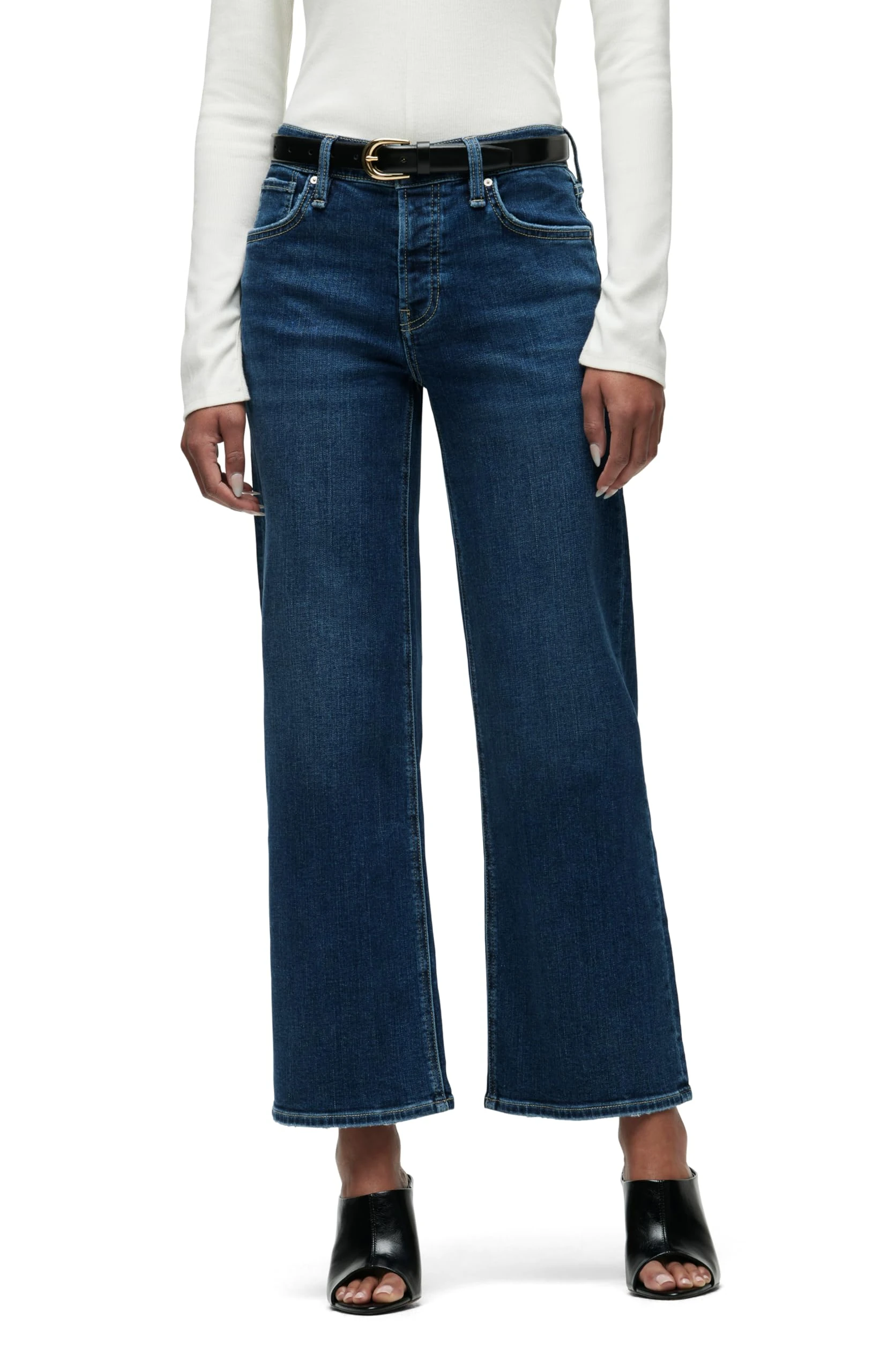HUDSON Women's Rosie High-Rise Wide Leg Ankle Jean, Fusion, 24
