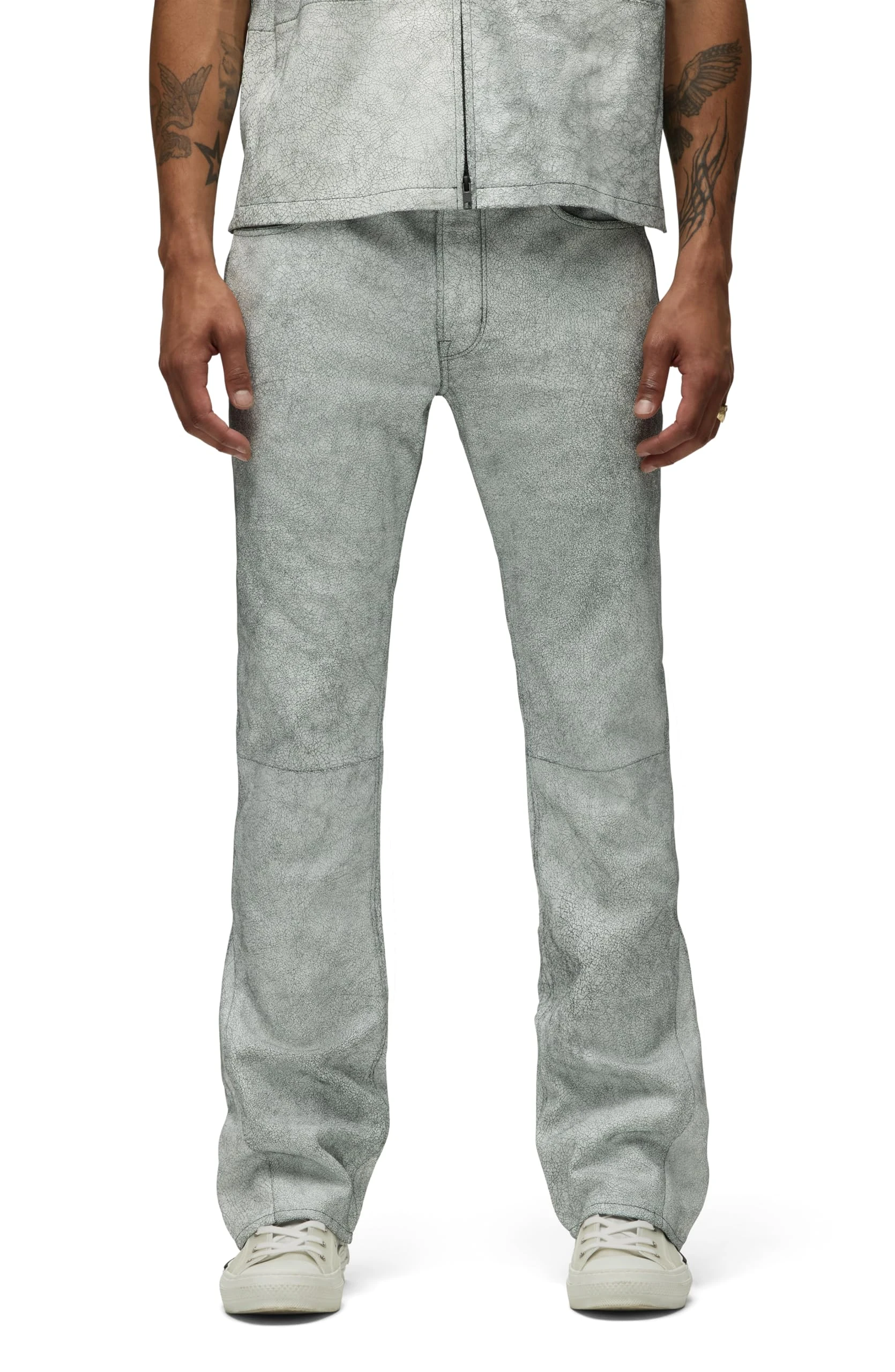 HUDSON Men's Walker Kick Flare Jeans, Cracked White, 30