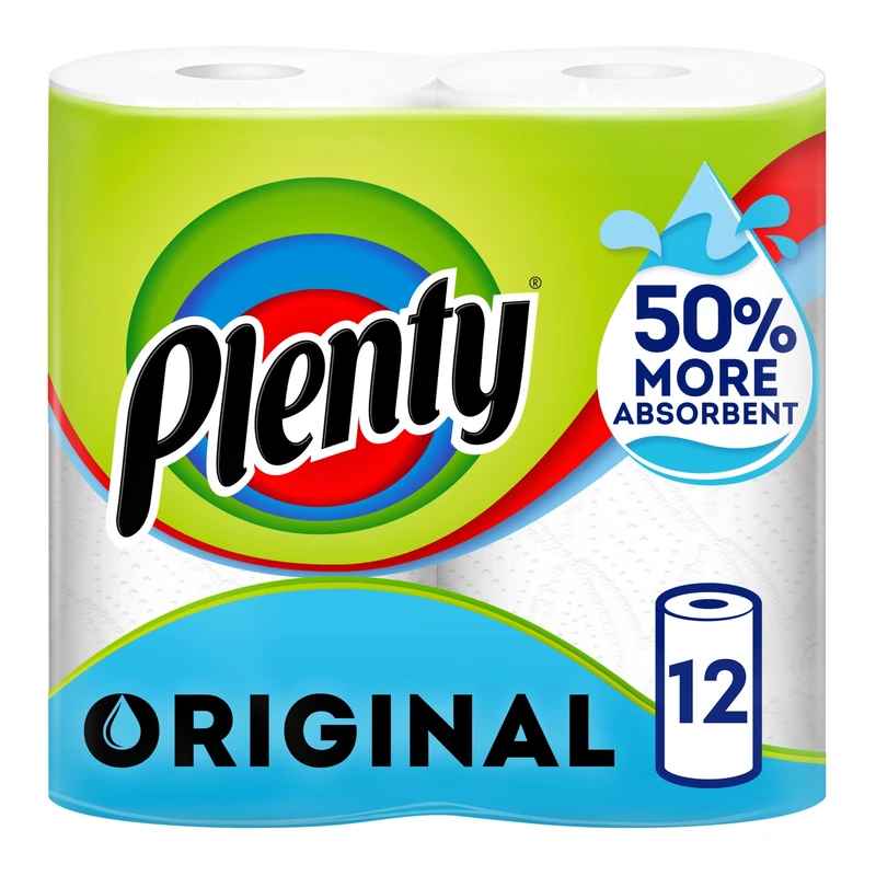 Plenty Original Kitchen Roll, 12 Rolls
