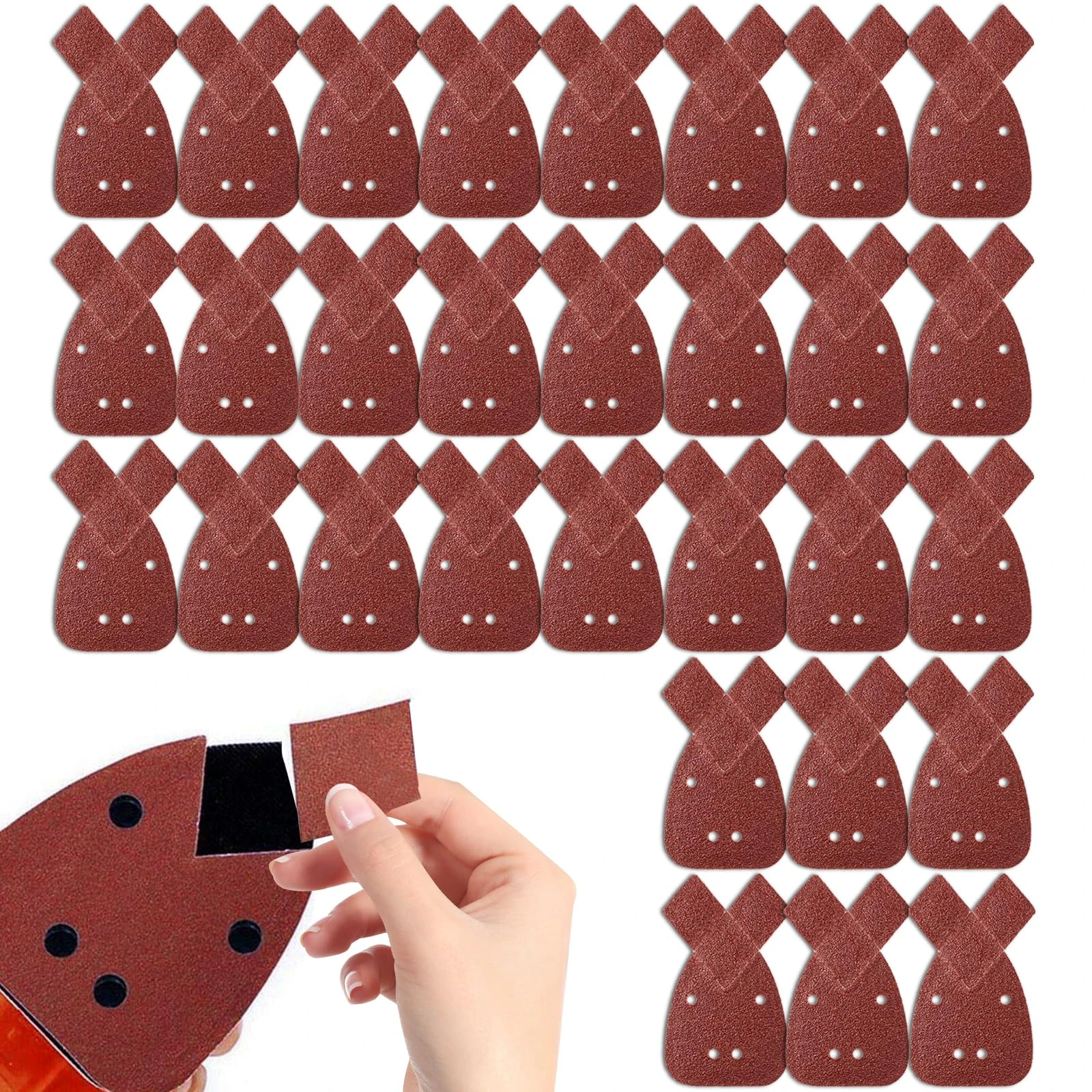 30 Pcs For Black and Decker Mouse Sander Pads, 40 Grits Multi Tool Sanding Pad, Mouse Sanding Pads For Black and Decker Sandpaper Sheet for Electric Sander