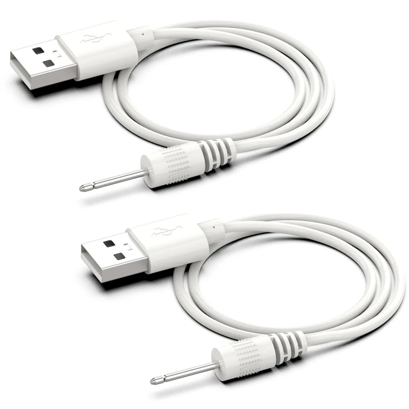 hafiuege USB DC Charging Cable 2.5mm Compatible with Vibrator Charger Massager Wand Cord Fast Charging Replacement Cable Lead (2.5mm/18mm Pin/2 Pack)