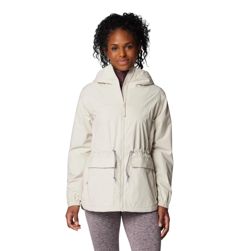 Columbia Women's Sweet Creek 2 Lined Rain Jacket, Waterproof Rain Jacket, Dark Stone, X-Small