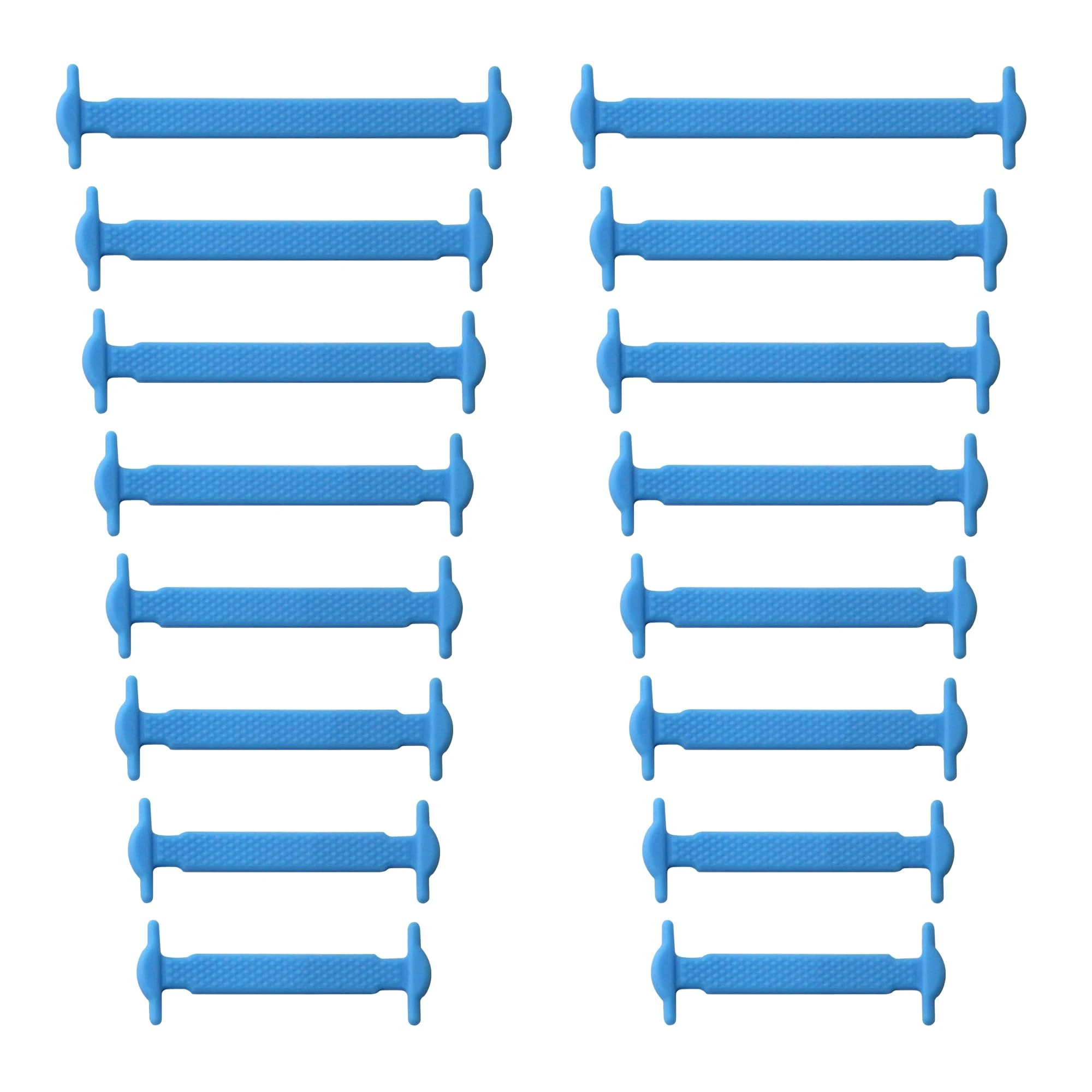 Yusimu No Tie Elastic Silicone Shoe Laces for Kids and Adults – Waterproof, Stretchy, Tieless Flat Shoelaces for Trainers, Converse, Air Force, and Boots - Light Blue