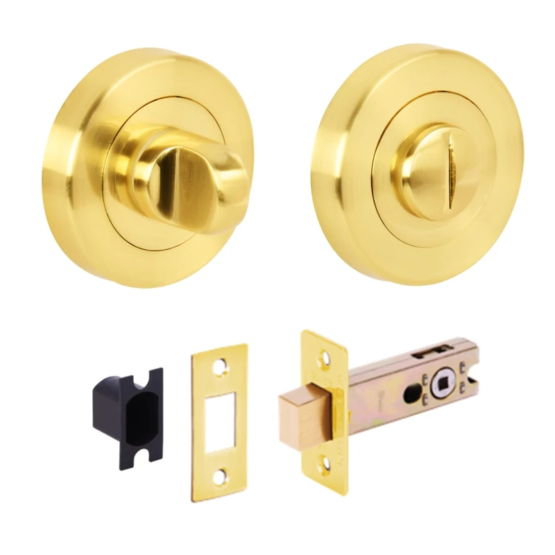 Hunta HANDLEZONE Thumb Turn & Release Deadbolt Kit - Satin Brass 76mm