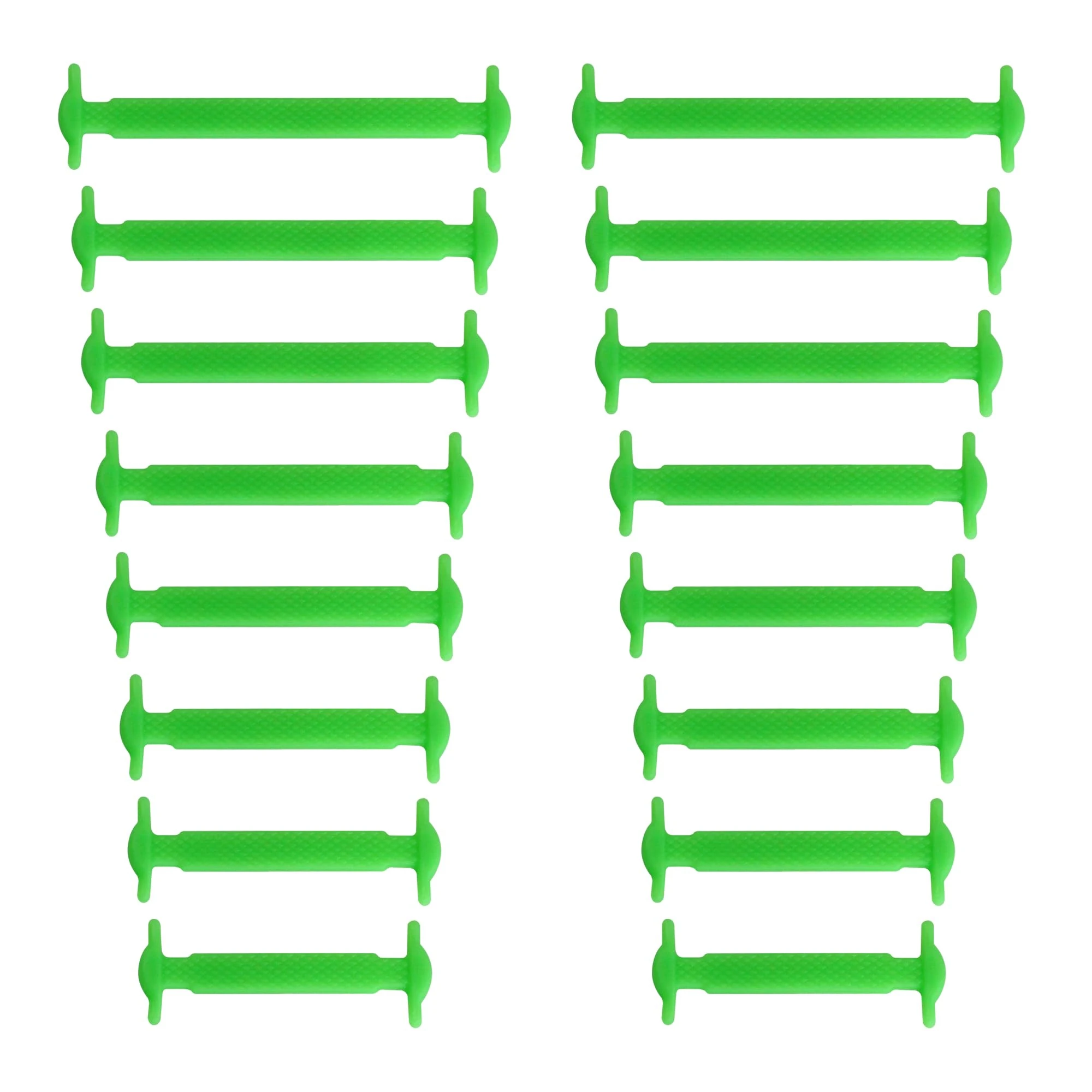 Yusimu No Tie Elastic Silicone Shoe Laces for Kids and Adults – Waterproof, Stretchy, Tieless Flat Shoelaces for Trainers, Converse, Air Force, and Boots - Green