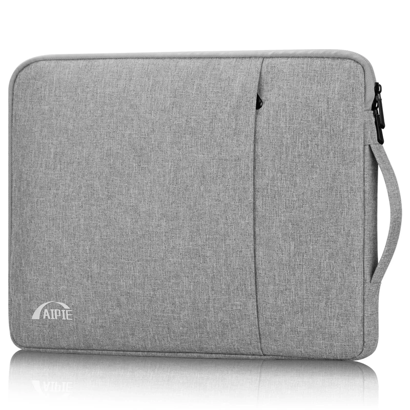 AIPIE Laptop Case 13 13.3 13.6 Inch Laptop Sleeve Compatible with MacBook Pro 13 Inch 2016-2024, MacBook Air 13 Inch 2018-2024 Briefcase for Women Man Business Trip Light Gray