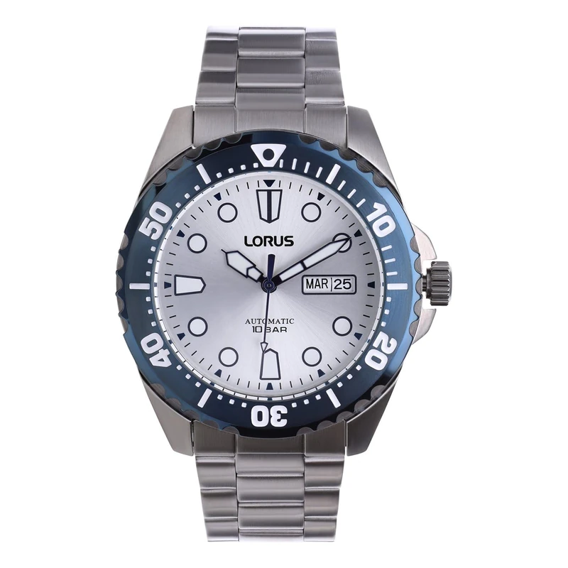 Lorus Men's Analogue Automatic Watch with Stainless Steel Strap RL477BX9, Silver, Standard Size, Elegant