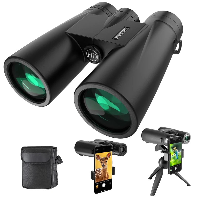 30x52 Binoculars for Adults - HD High Powered Binoculars with Phone Adapter and Tripod, Waterproof & Large View Telescope for Bird Watching, Hunting, Stargazing, Hiking, Travel, Sports