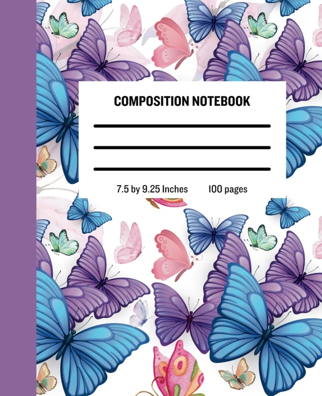 Kids' Butterfly Themed Composition Notebook – 100 Pages