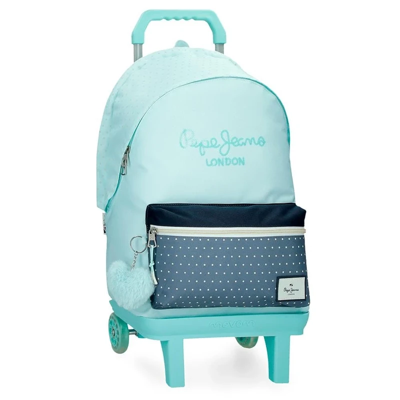 Pepe Jeans Dalma Laptop Backpack Double Compartment Laptop 15.6 Inch Blue 31x44x15cm Polyester by Joumma Bags, blue, 32x44x22 cms, Laptop Backpack Dual Compartment