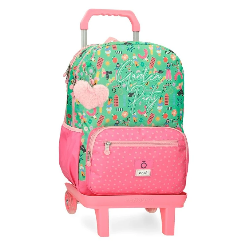 Enso Garden Party School Backpack with Trolley Multicolor 32x42x15cm Polyester, multicoloured, 32x42x15 cms, School Backpack with Trolley