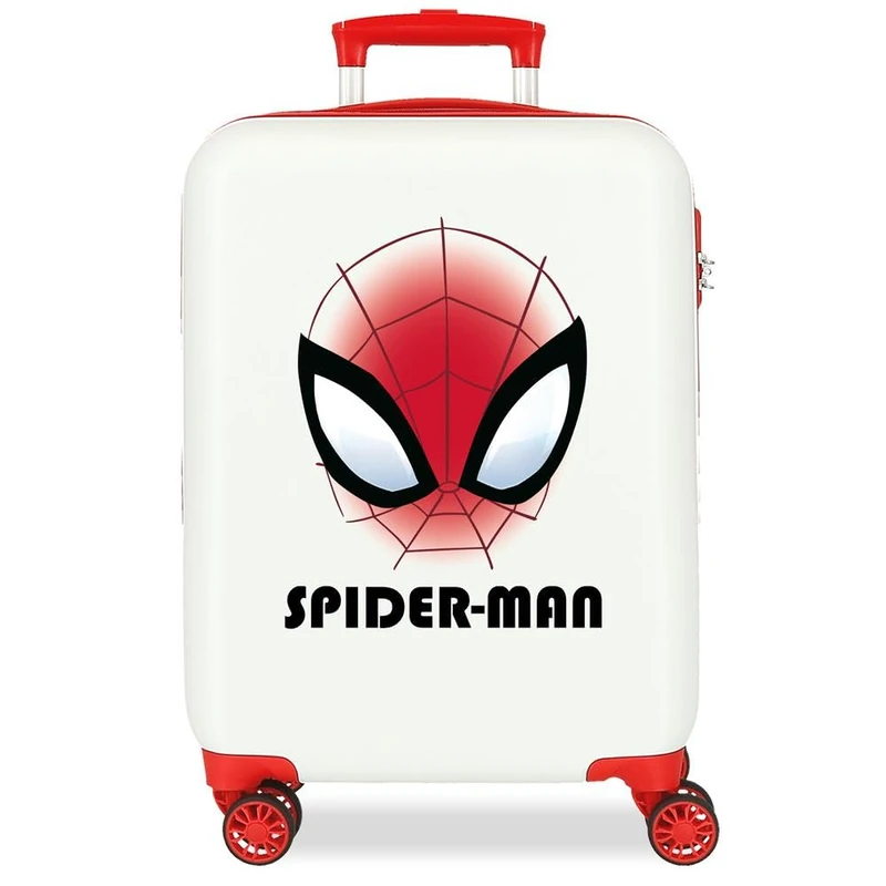 Joumma Marvel Spiderman Authentic Cabin Suitcase White 38 x 55 x 20 cm Rigid ABS Combination Lock Side 35L 2 kg 4 Double Wheels Hand Luggage, White, One Size, Cabin Suitcase