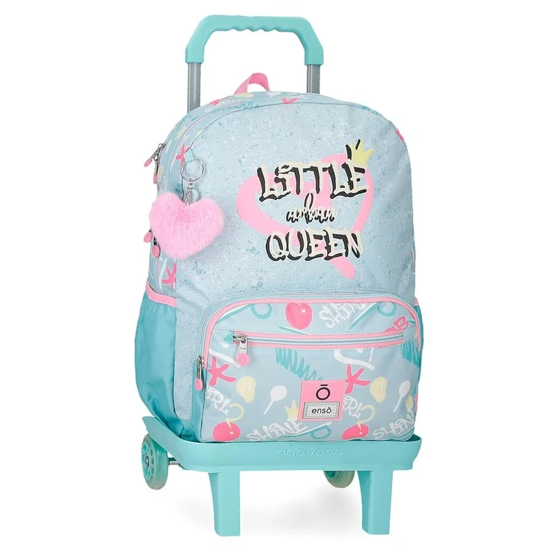 Enso Little Urban Queen School Backpack with Trolley Blue 32x42x14cm Polyester, Blue, 32x42x14 cms, School Backpack with Trolley
