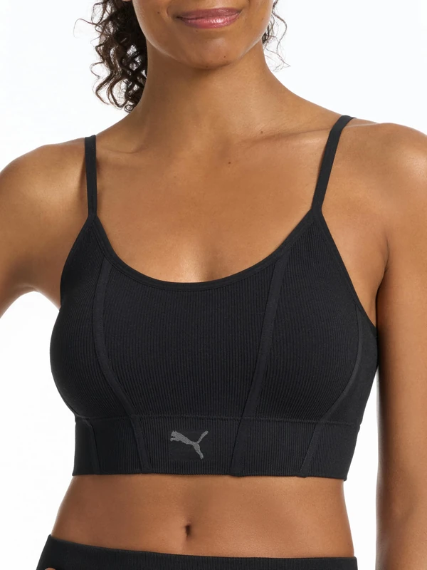 PUMA Women's 2 Pack Seamless Sports Bra, White/Black, S - Image 1