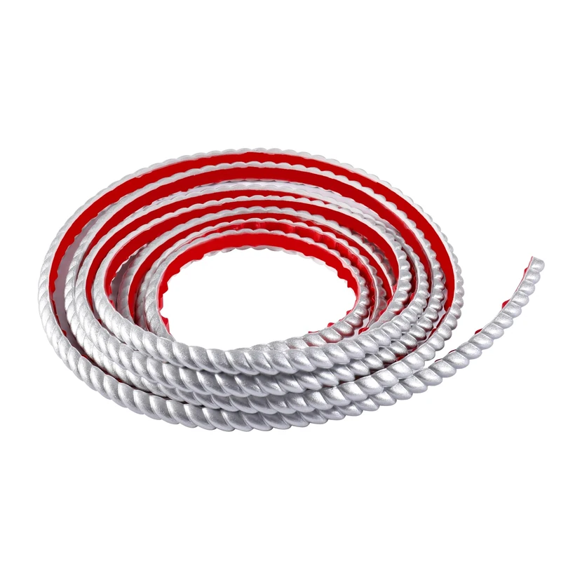 5M PVC Wallpaper Border Self Adhesive,Flexible Molding Trim,Decorative Strip,Edging Strip for Cabinet,Door, Mirror Frame,Furniture Decoration,Plaster,Ceiling,Background Wall(Silver,10mm)