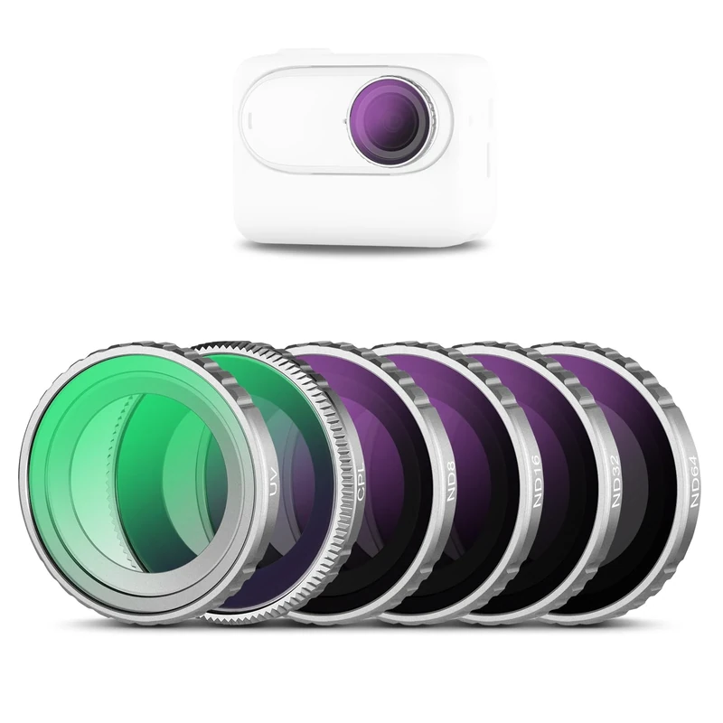 NEEWER ND Filter Kit Compatible with Insta360 GO 3S, UV+CPL+ND8+ND16+ND32+ND64 Filters, Action Camera Accessories, Polarise & Neutral Density Filters, Multi Coated HD Optical Glass