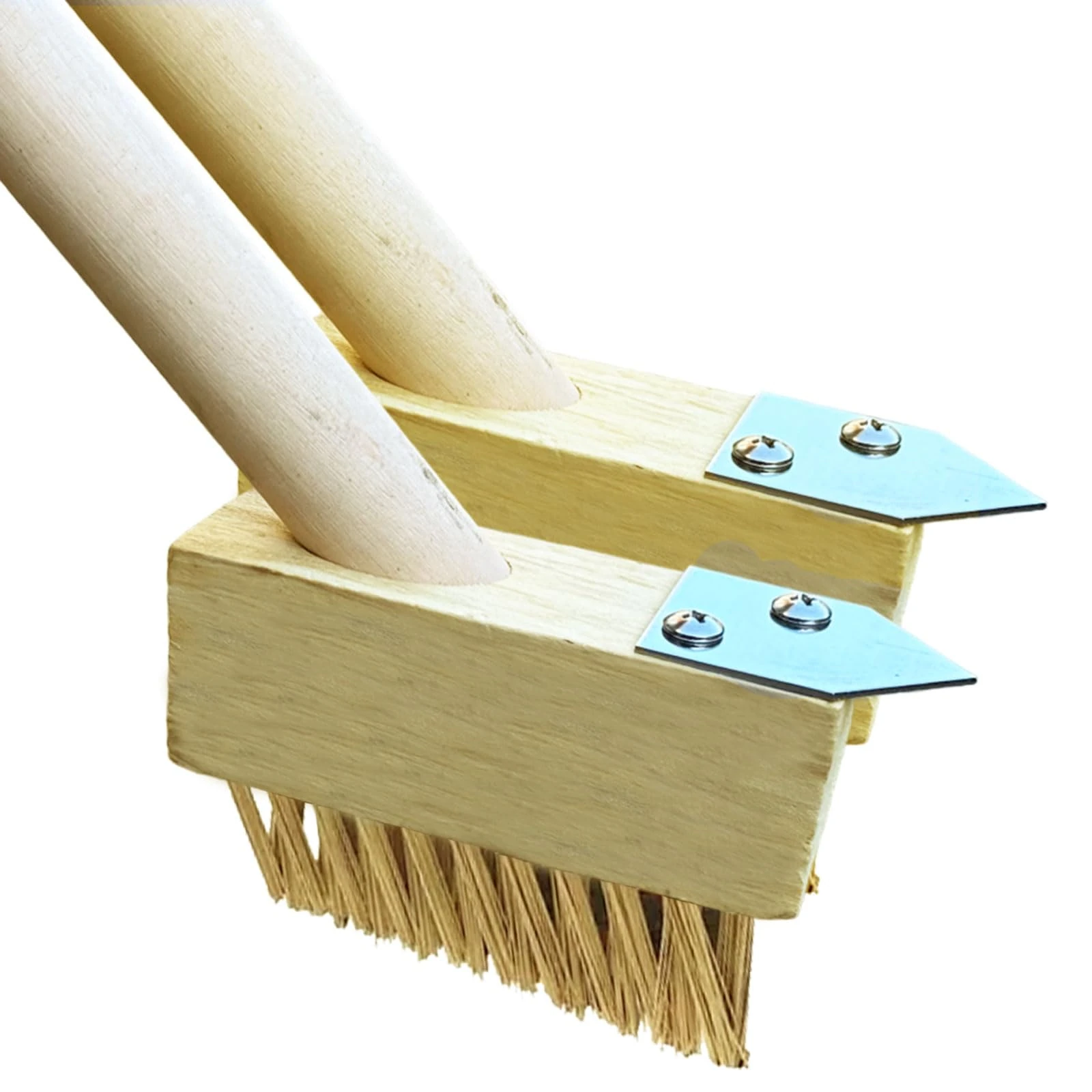 LSC Weed Remover Tool Long Wooden Handle for Cleaning Patios Garden Brush Patio Cleaner Wire Brush with Angled Wire Bristles Steel Puller Weed Broom for Cleaning Block Paving and Driveway (PACK OF 2)