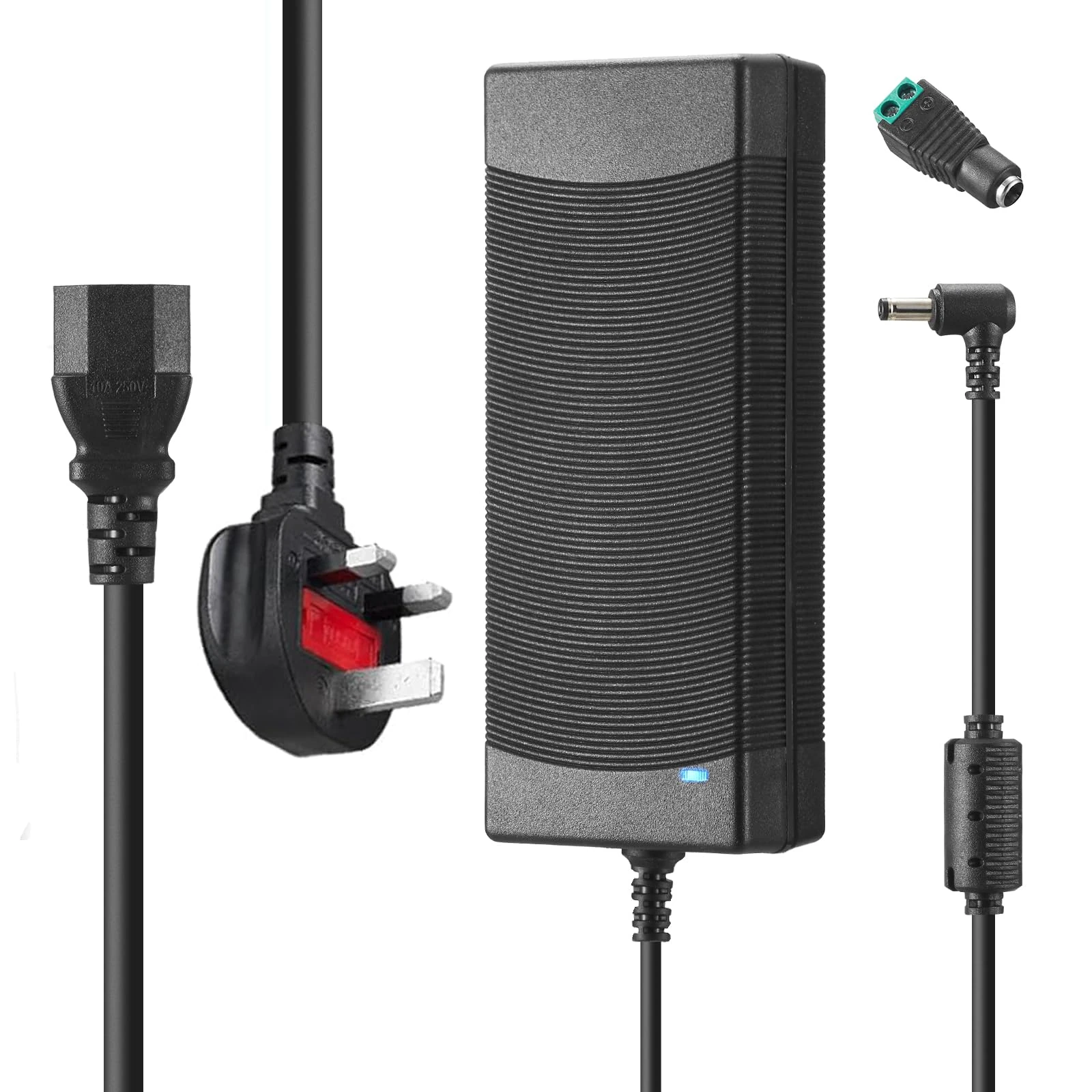 Power Supply 12V 10A, AC100-240V to DC 12V 10A Power Supply Adapter Converter Transformer, 12 Volt 10 Amp 120W 5.5mm x 2.5mm /2.1mm DC Output Jack for LED Strips,LCD Monitors,CCTV Camera