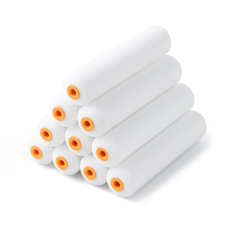 VOOMEY High Density Foam Paint Roller,6 Inch Foam Roller,Pack of 10,Foam Paint Roller Covers，Roller for Painting House, Walls, Ceilings, Doors, Furniture