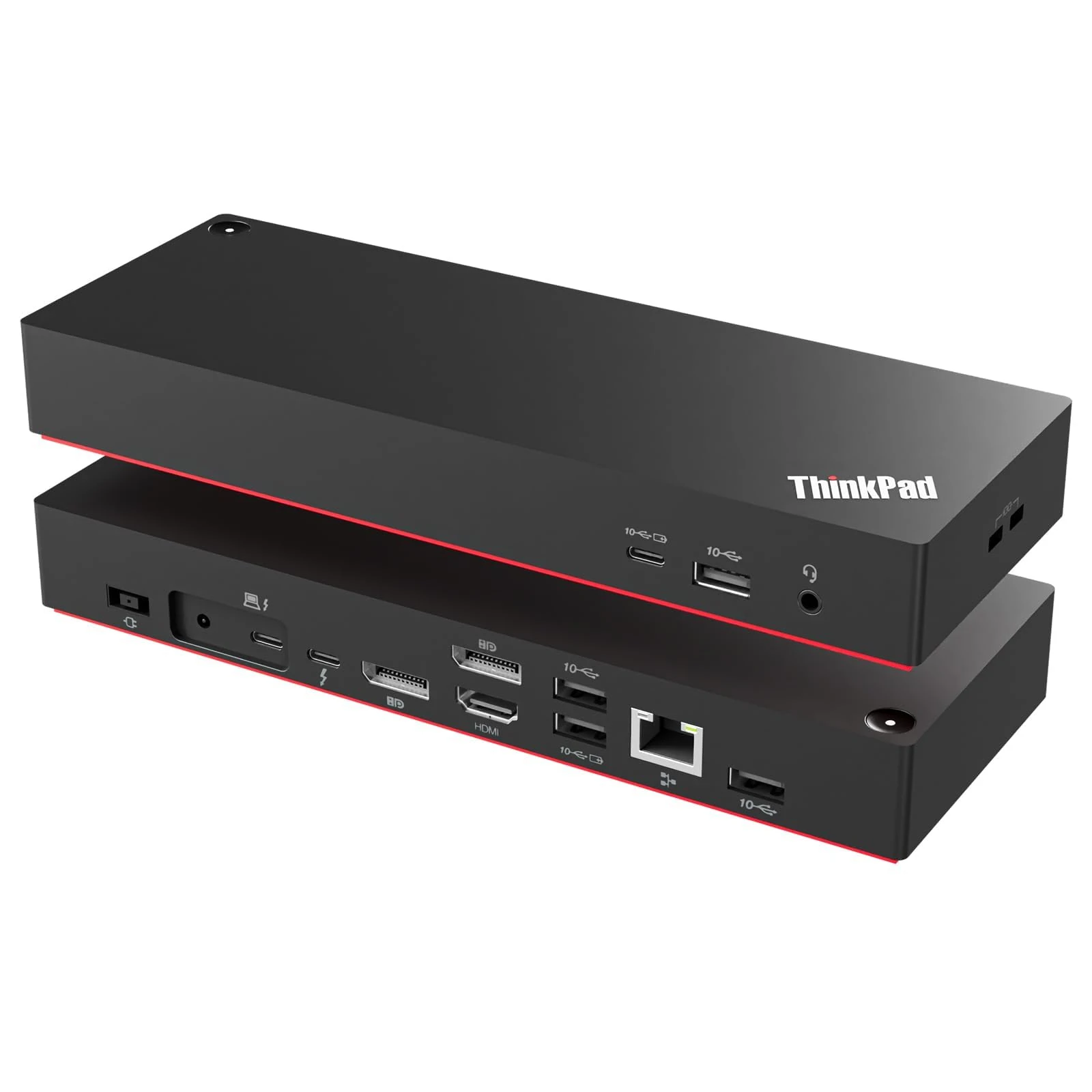 Thinkpad 40B00300 Thunderbolt 4 Universal Docking Station for Laptops, 4 External Displays, Power Charging up to 230W + ITSPWR Bundle contains HDMI 4K Cable + DP Cable+ Cleaning Cloth