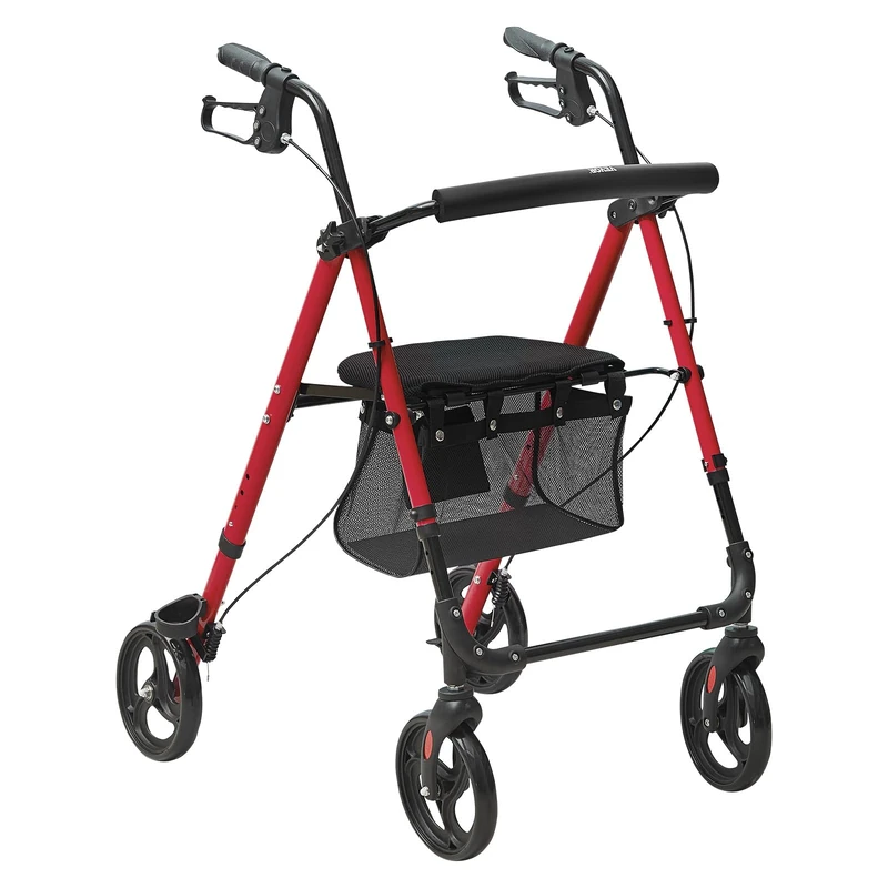 VEVOR Rollator Walker for Seniors and Adults - Lightweight Aluminum Foldable Mobility Rollator with Adjustable Seat and Handle, 8" All Terrain Wheels, 300LBS Capacity