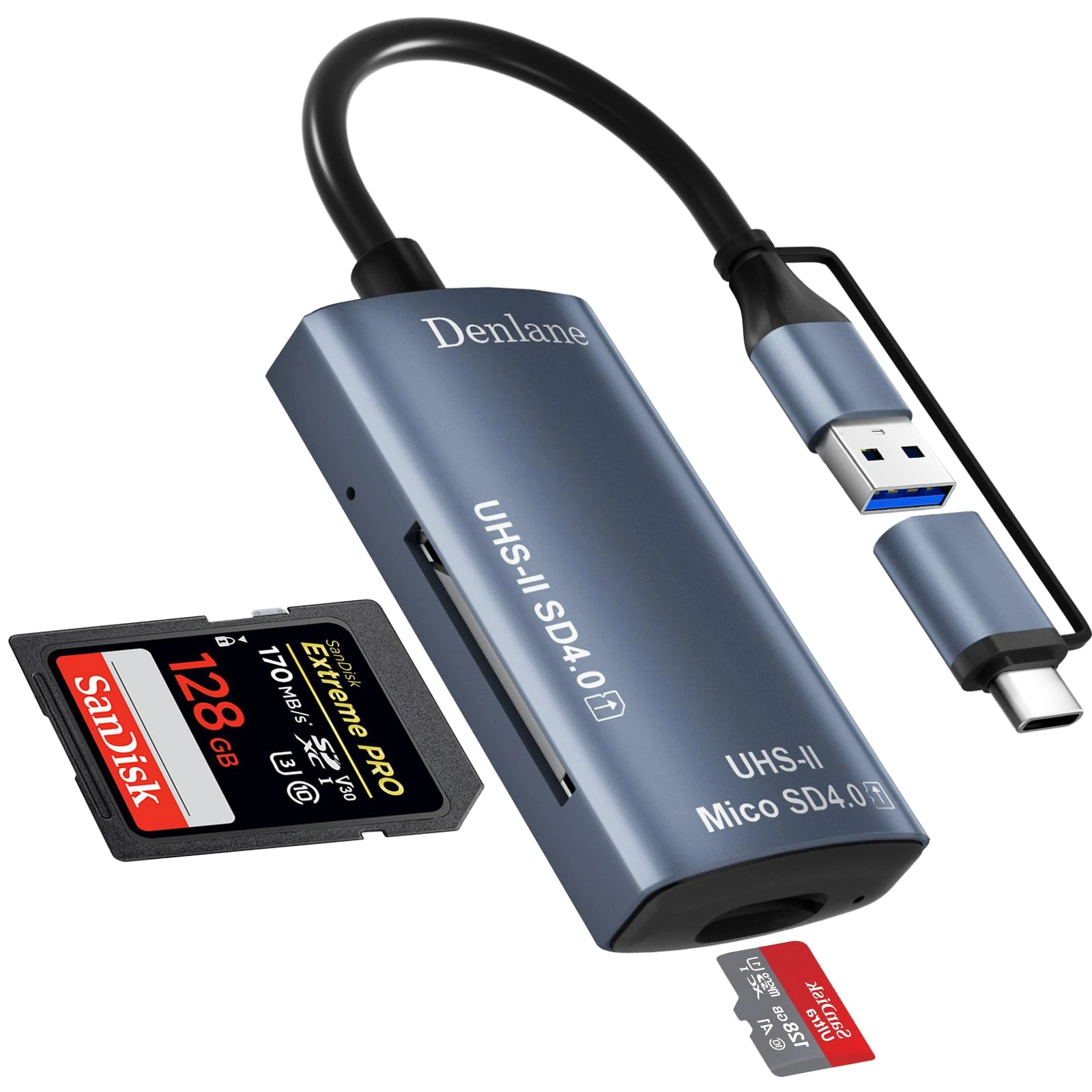 TF 4.0/SD 4.0 Kartenleser, Dual Stecker SD Card Reader
