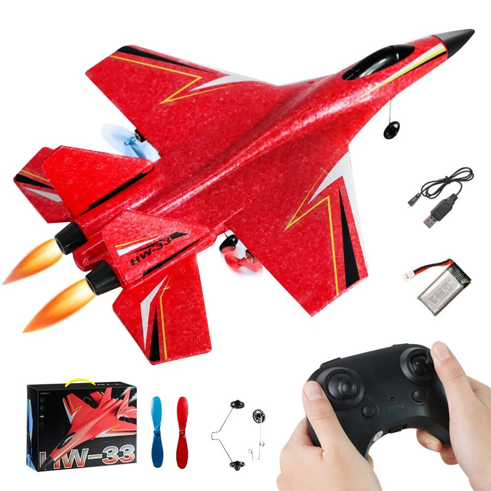TGKYK RC Airplane 2CH Remote Controlled with 2.4Ghz, LED Light, Remote Control, Styrofoam Airplane Toy and USB Charging