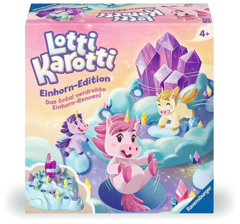 Ravensburger 22580 Lotti Karotti Unicorn Edition, Adaptation of the Well-known Classic Game with Unicorns, Entertaining Race Game for 2 to 4 Children from 4 Years - Birthday Gifts