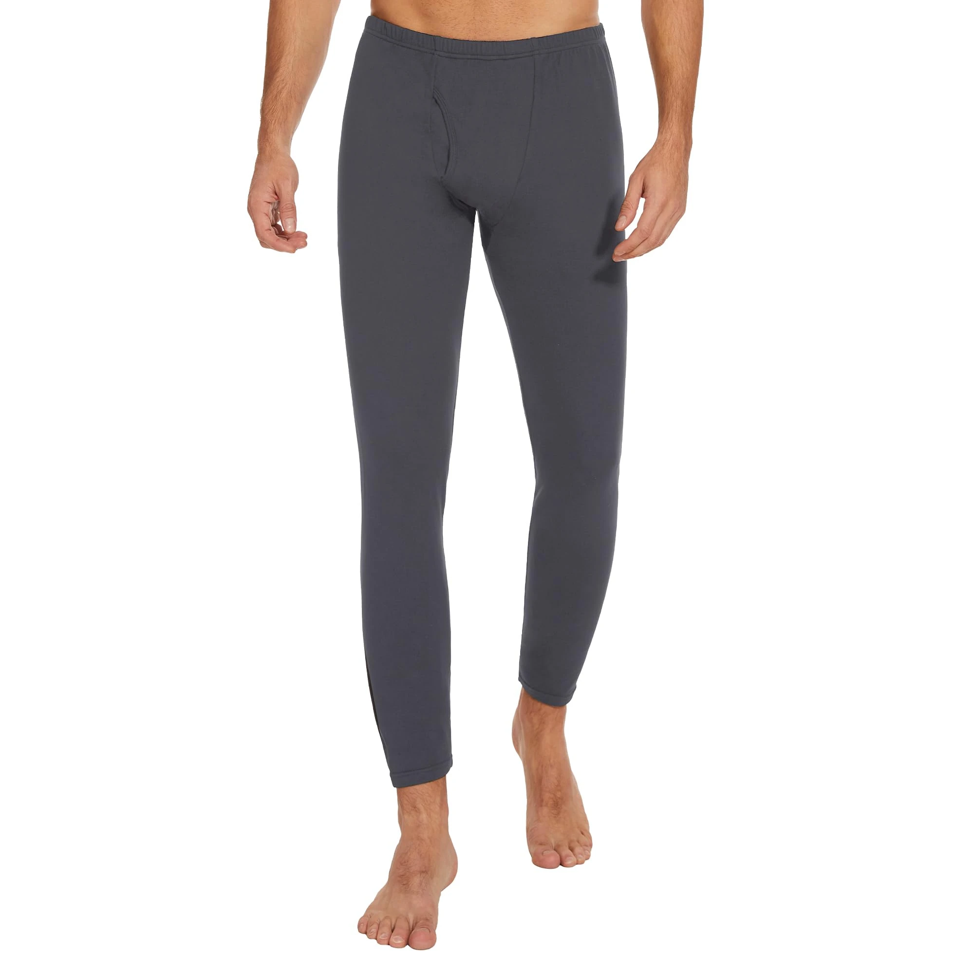 HIPOWER Men's Thermal Underwear Long Johns Bottoms Fleece Lined Pants Base Layer Winter Black Sports Leggings Workout Warm Running Hiking Gym Ski Pajama Trouser(DEEP Grey M)