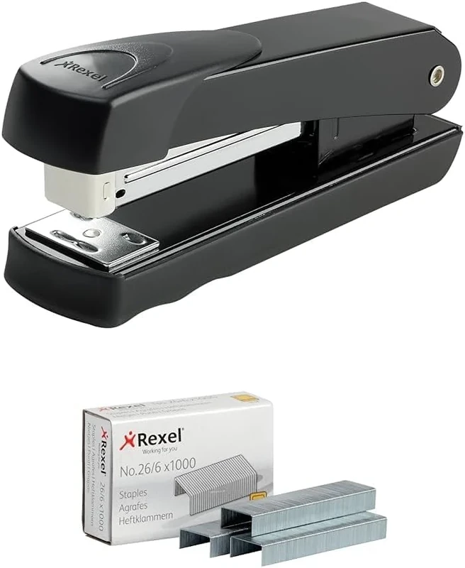 Rexel Business Pack: 6 Rexel Half Strip Staplers, 20 Sheet Capacity, Metal Body Stapler with 6 Boxes of 1,000 Pack Staples - 2100019 & 6131