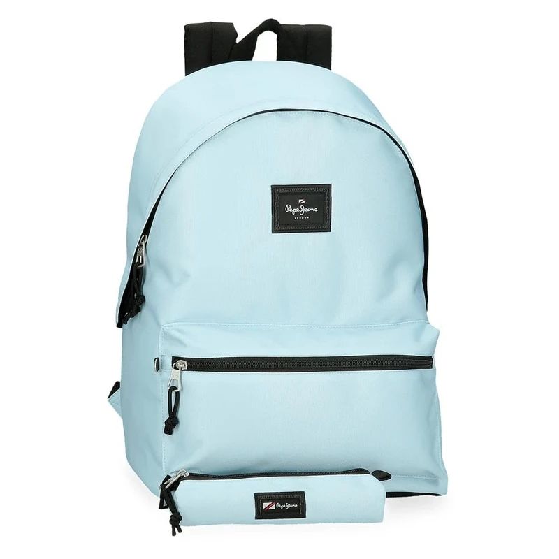 Pepe Jeans Aris Colorful Laptop Backpack Double Compartment Laptop 15.6 Inch Blue 31x44x17.5cm Polyester by Joumma Bags, Blue, Laptop Backpack Dual Compartment