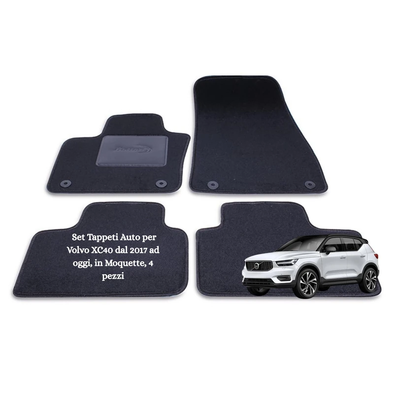 Bottari 39186 Car Mat Set for Volvo XC40 from 2017 to Present, Made in Carpet, 4 Pieces