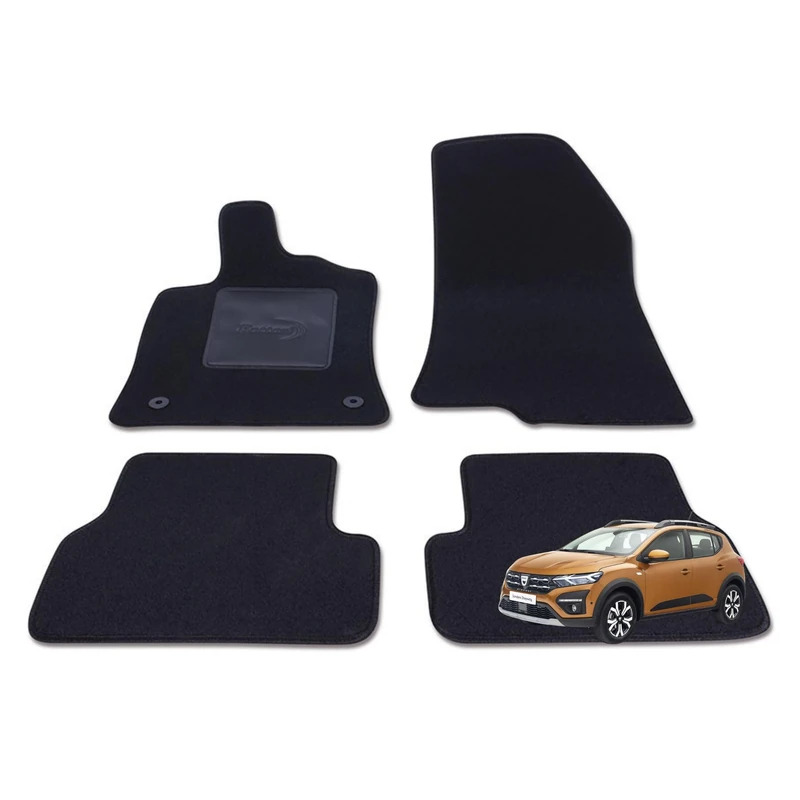 Bottari 39157 Car Mat Set for Dacia Sandero from 2020 to Present, Made in Carpet, 4 Pieces - Image 1