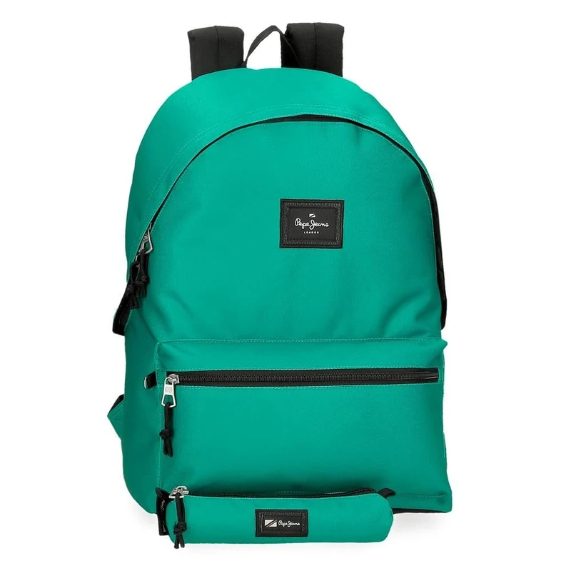 Pepe Jeans Aris Evergreen Laptop Backpack Dual Compartment Laptop 15.6 Inches Green 31 x 44 x 17.5 cm Polyester by Joumma Bags, Green, Double Laptop Backpack, Green, Dual Compartment Laptop Backpack