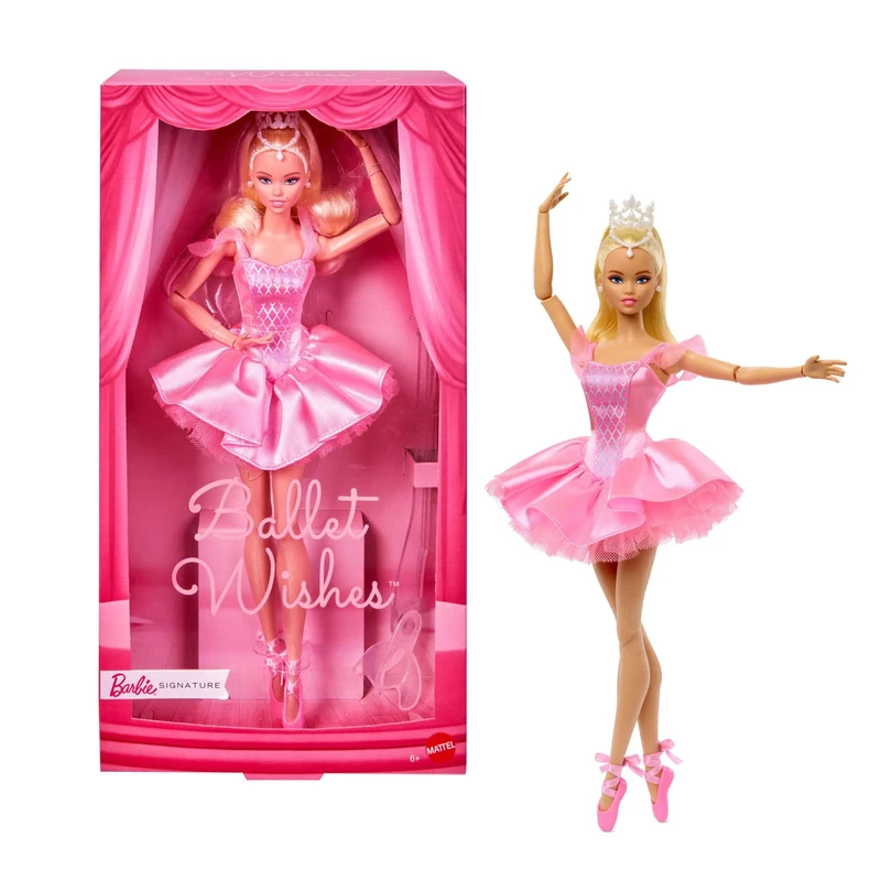 Barbie Signature Ballet Wishes Doll, Collectible Fashion Doll in Satiny, Pink Tutu with Blonde Hair and Giftable Packaging, JBJ10