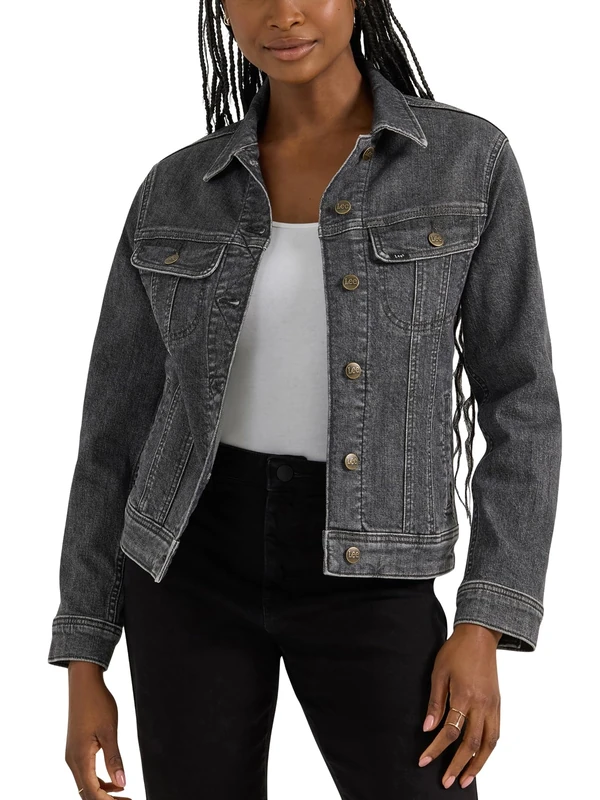 Lee Women's Legendary Rider Denim Jacket, Dark Powder, M